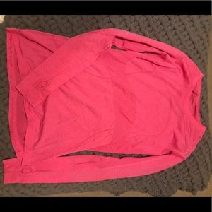 Pink lululemon long sleeve athletic top. Stretchy and breathable material